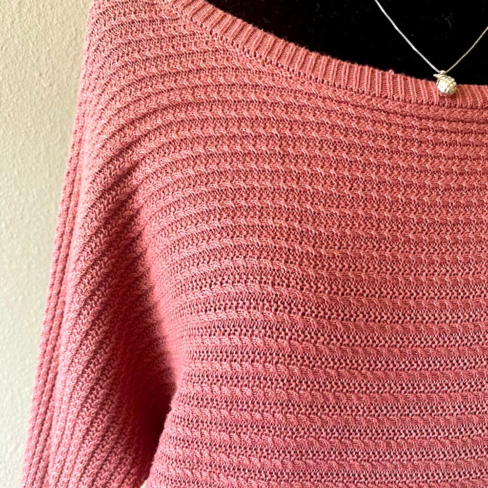 Dolman Pink Textured Sweater